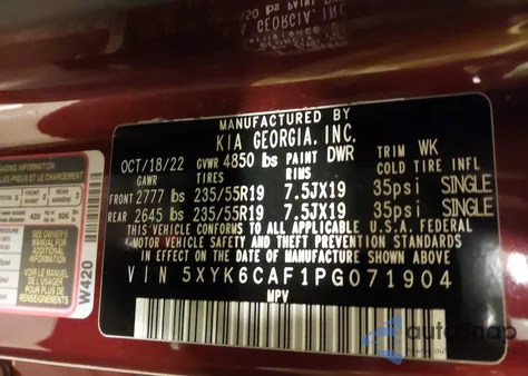 2023 Kia Sportage X-Line z USA, uszkodzony, nr VIN 5XYK6CAF1PG071904